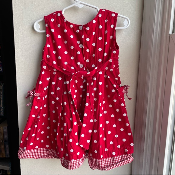 BLUBERI BOULEVARD RED POLKA DOT EMBROIDERED SUNFLOWER DRESS SIZE 3T - Picture 2 of 6